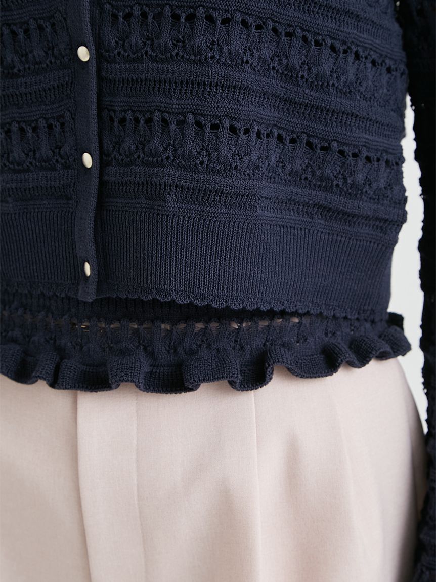 洗える】レーシーニットアンサンブル(カーディガン)｜TOPS（トップス