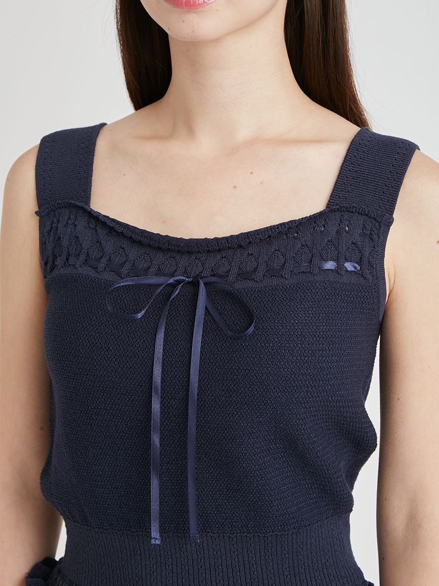 洗える】レーシーニットアンサンブル(カーディガン)｜TOPS（トップス