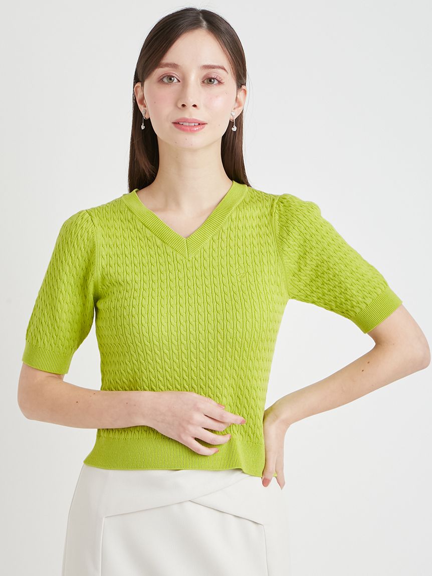 デタッチャブルケーブルニットプルオーバー(ニットプルオーバー)｜TOPS