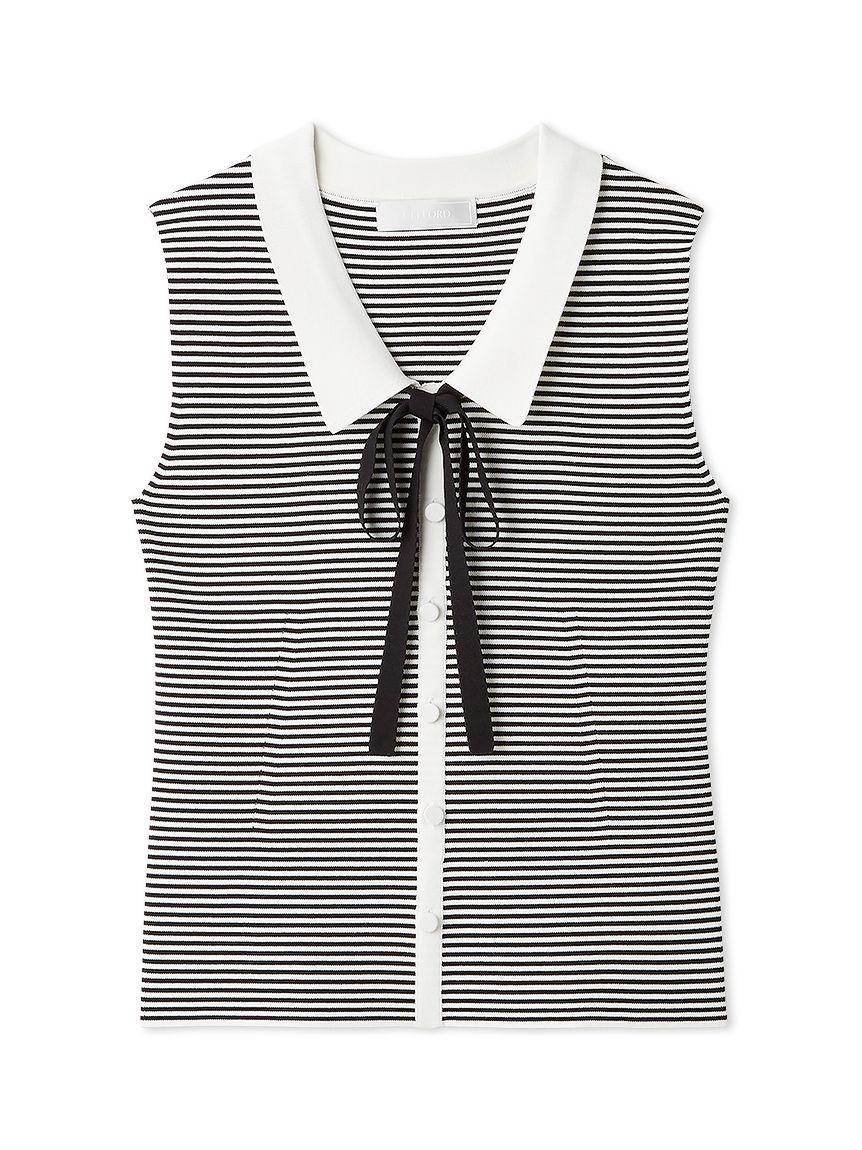 洗える】襟付きノースリニットプルオーバー(ニットプルオーバー)｜TOPS