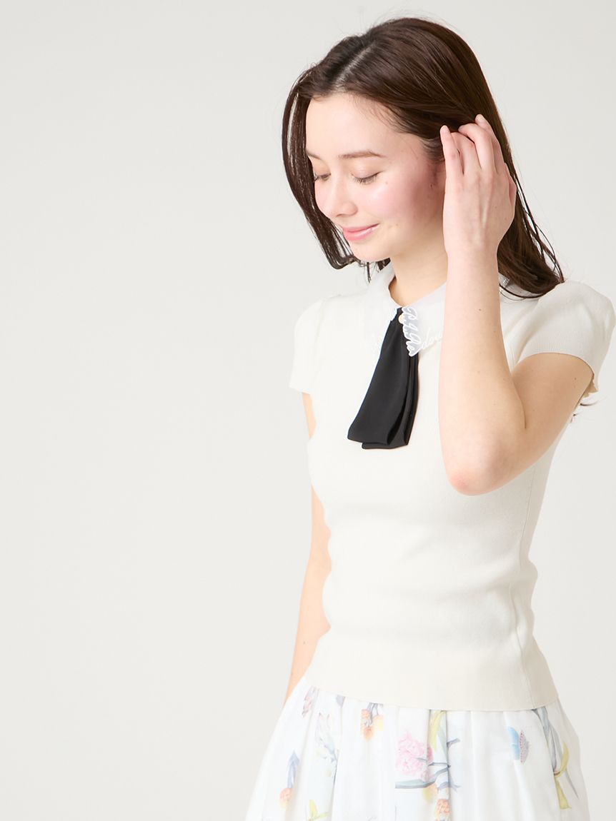 UVカット】【CELFORD×P.J. REDOUTEコラボ】衿付きニットプルオーバー