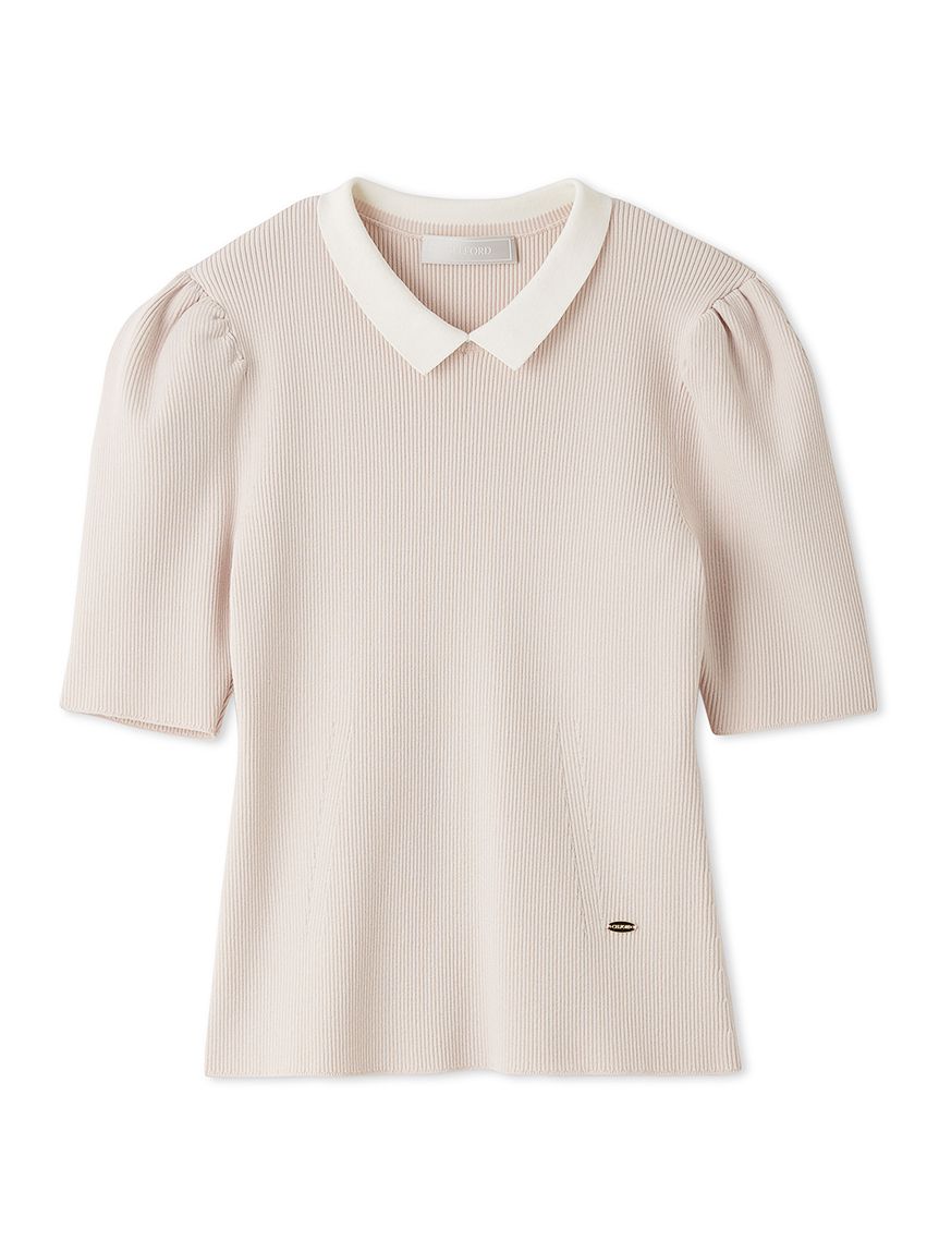 洗える】シルク混襟付きニットプルオーバー(ニット・セーター)｜TOPS
