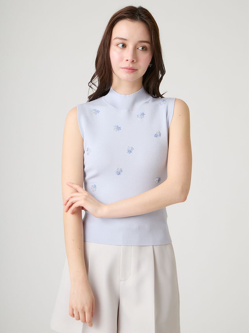 洗える】ビーズ刺繍ニットプルオーバー(ニットプルオーバー)｜TOPS