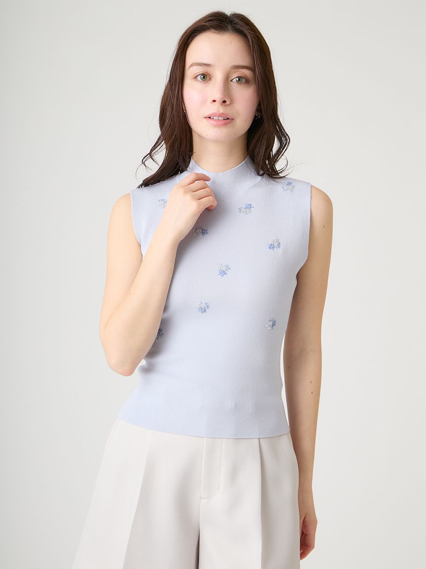 洗える】ビーズ刺繍ニットプルオーバー(ニットプルオーバー)｜TOPS