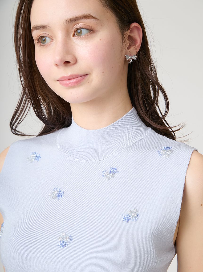 洗える】ビーズ刺繍ニットプルオーバー(ニットプルオーバー)｜TOPS