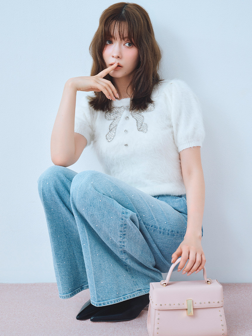 ビジューリボンニットプルオーバー(ニット・セーター)｜TOPS｜CELFORD
