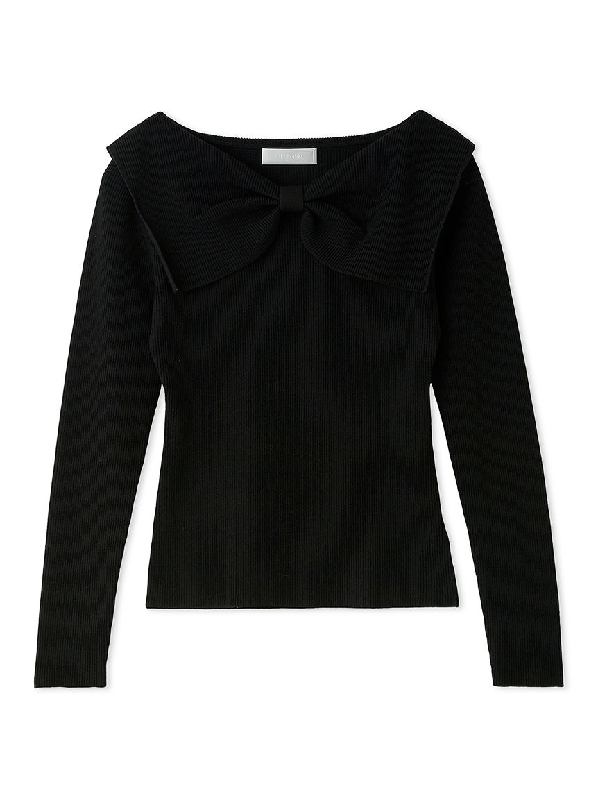 洗える】フロントリボンセーラーニット(ニットプルオーバー)｜TOPS