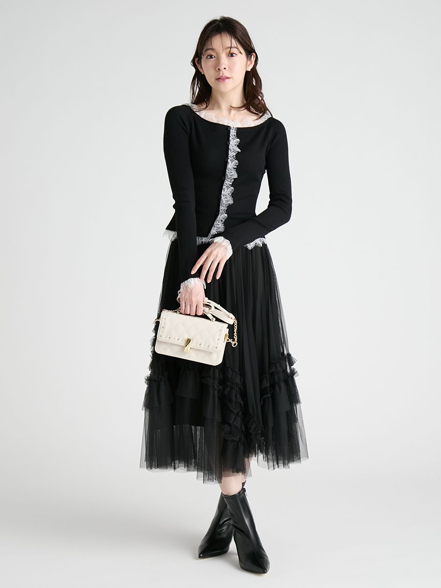 レーストリムニットプルオーバー(ニットプルオーバー)｜TOPS（トップス
