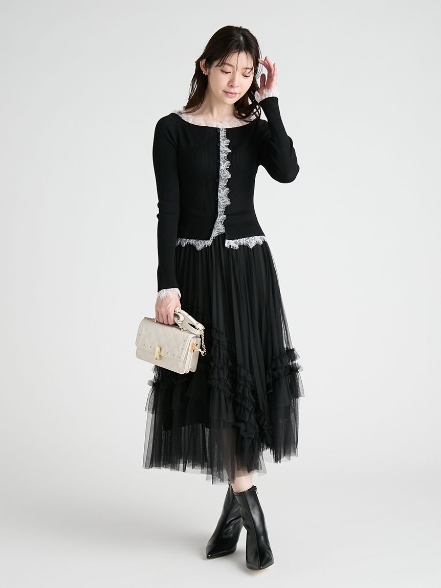 レーストリムニットプルオーバー(ニットプルオーバー)｜TOPS（トップス