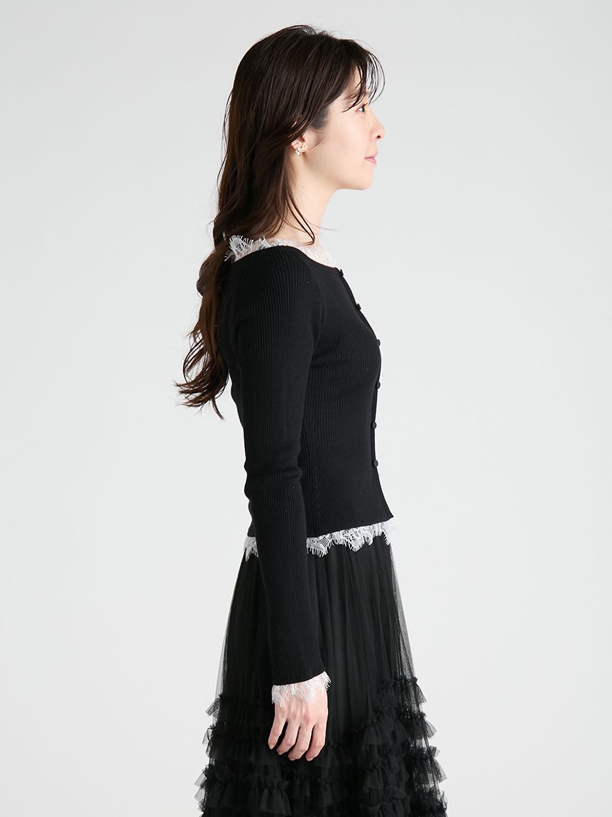 レーストリムニットプルオーバー(ニットプルオーバー)｜TOPS（トップス