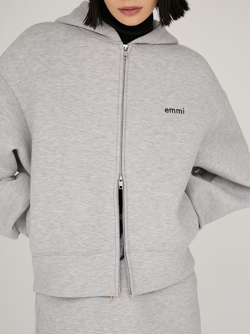 emmiロゴジップアップダンボールフーディ(スウェット/パーカー