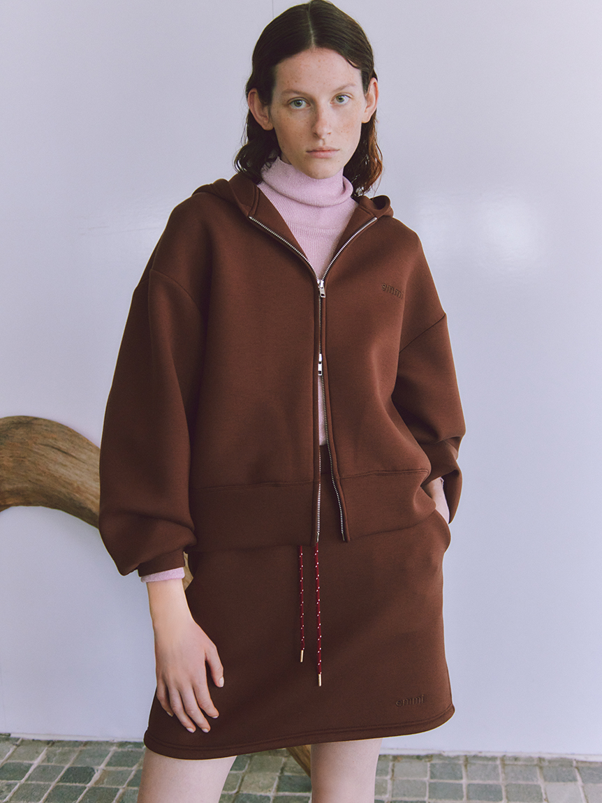 emmiロゴジップアップダンボールフーディ(スウェット/パーカー