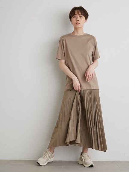 emmi atelier】ドッキングプリーツワンピース(マキシ・ロング 