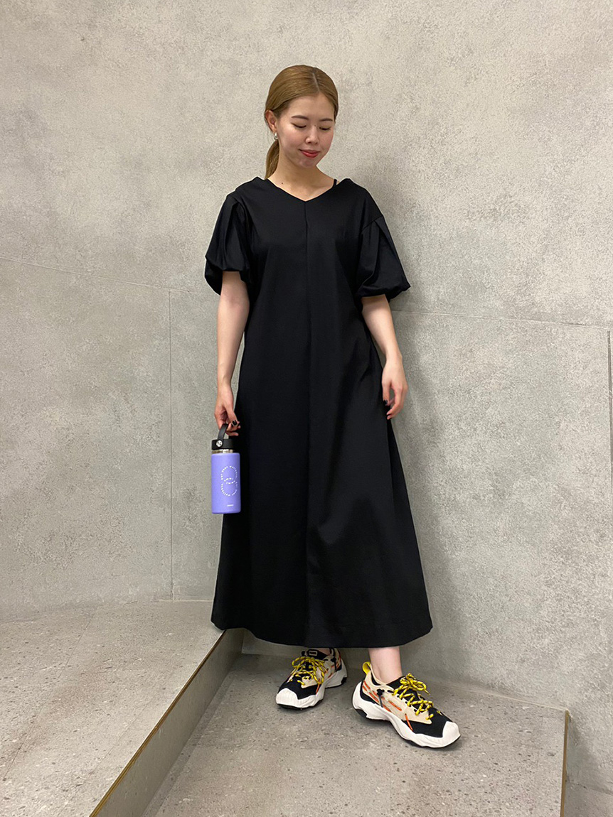 emmi atelier】デザインスリーブカットワンピース - ロング