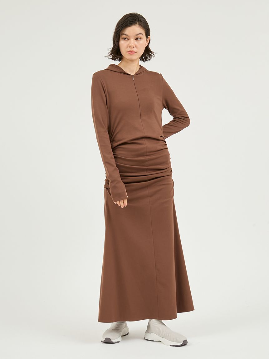 カットソーフーディーワンピース(マキシ・ロングワンピース