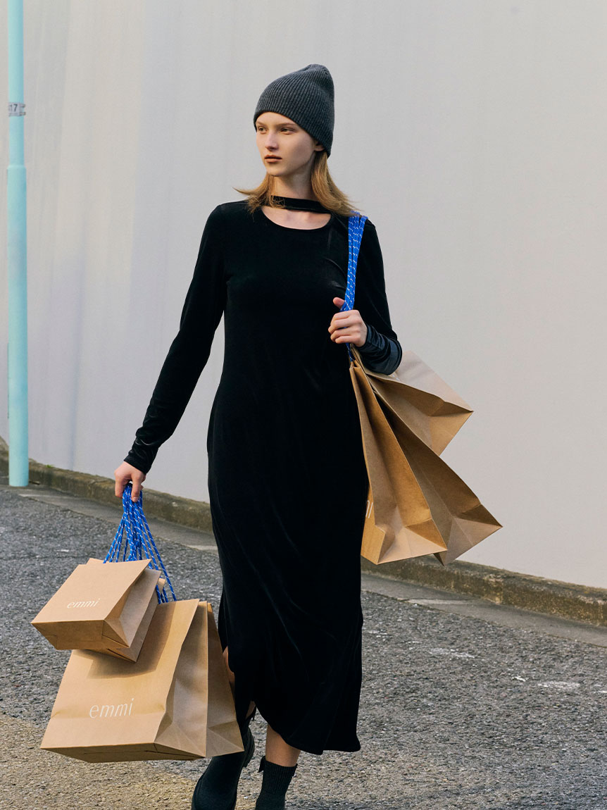 WEB限定】ベロアスリムワンピース(マキシ・ロングワンピース