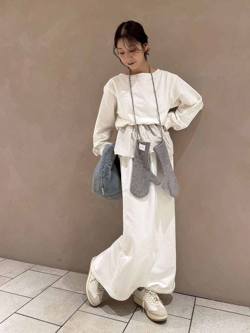 布帛ドッキング裏毛セットアップ(トップス＆ボトムセット)｜ワンピース