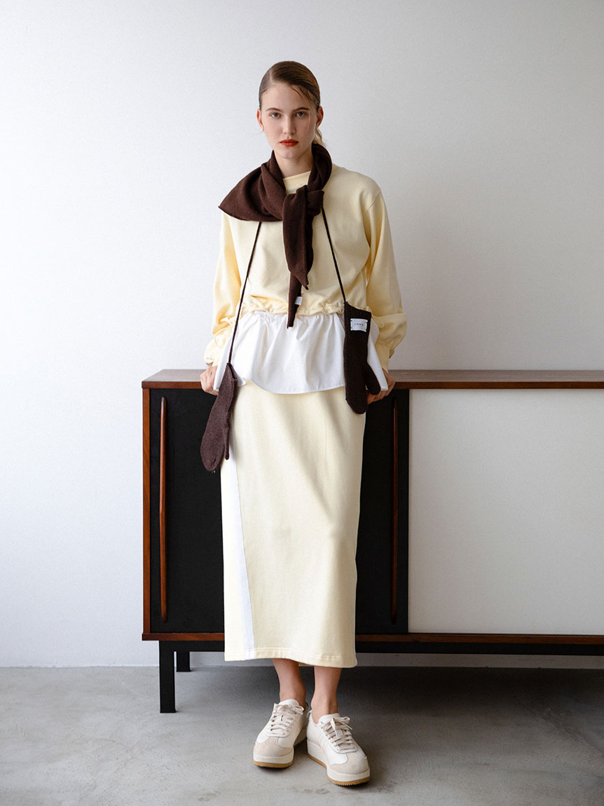 NEW YEAR'S SPECIAL ITEM】布帛ドッキング裏毛セットアップ(トップス