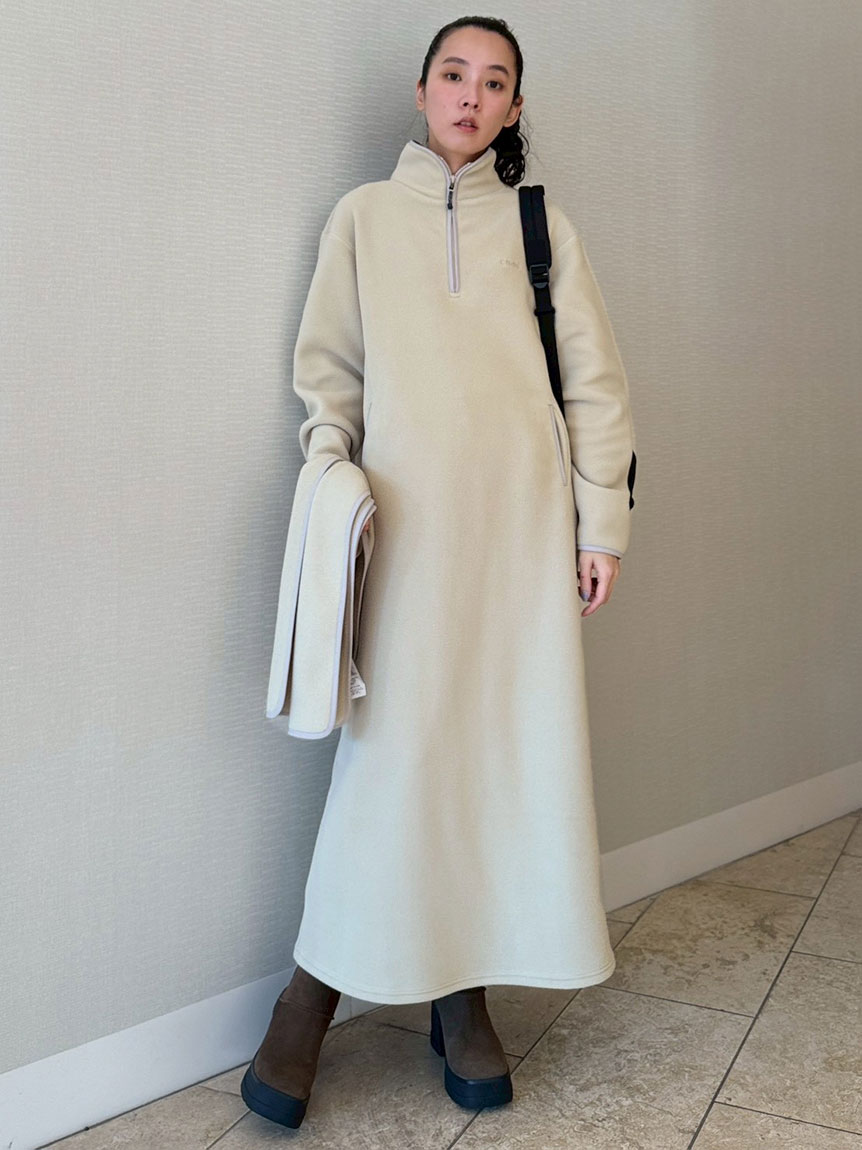 セットアイテム】eco ストール付きフリースワンピース(カット