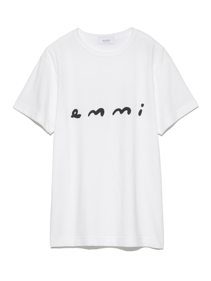 【emmi atelier】和紙混emmiロゴT-shirts(WHT-F)