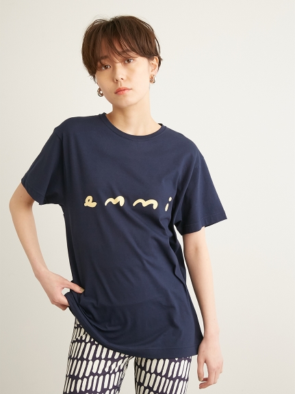 【emmi atelier】和紙混emmiロゴT-shirts(NVY-F)