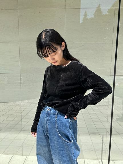 ナイロンフロッキーチュールトップス(カットソー)｜トップス