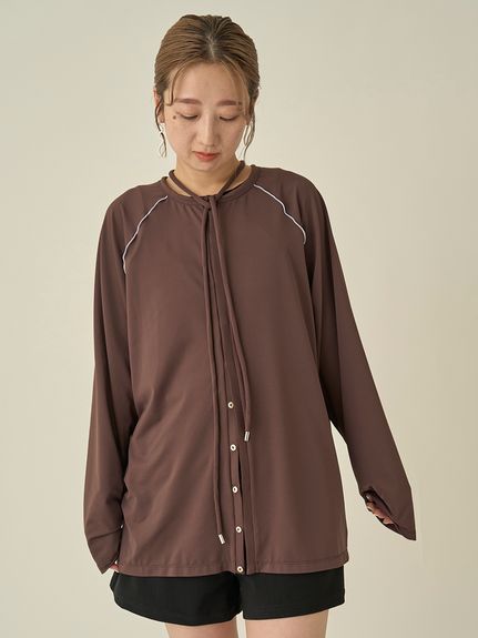 emmi UVカット ラッシュガード トップス 長袖 黒 薄手 ヨガウェア emmi UVカット ラッシュガード トップス 長袖 黒 薄手 ヨガウェア
