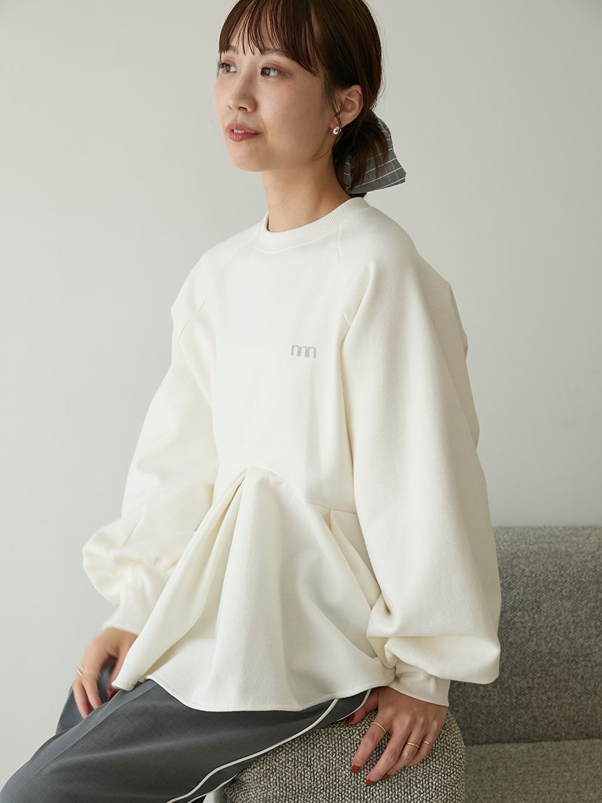 ペプラムラメ裏毛プルオーバー(スウェット/パーカー)｜トップス｜emmi