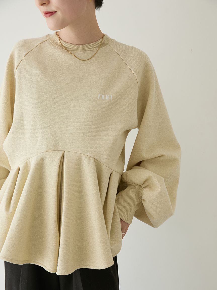 ペプラムラメ裏毛プルオーバー(スウェット/パーカー)｜トップス｜emmi