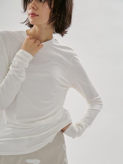 【試着のみ】Sorm'86 KINISENDEEE 長袖 カットソー ホワイト バンブーロングスリーブカットソー(Tシャツ/カットソー)｜トップス