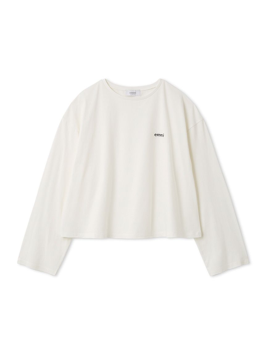 ロングTシャツホワイトエミ82様 emmiロゴクルーネックロングTシャツ(Tシャツ/カットソー)｜トップス