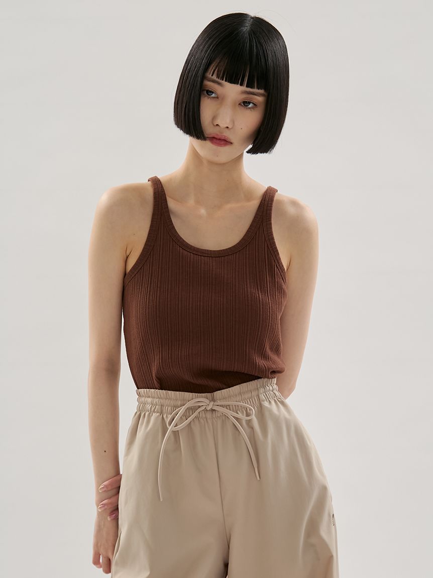 jens 未使用 イェンス LAYER TANKTOP タンクトップ ブラウン Danskin Woman's Crescent Tank Top - Espresso - Size Medium