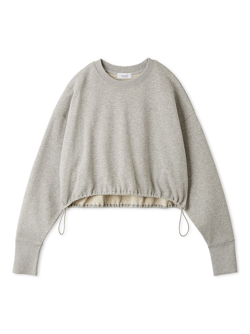 ラメ裏毛クロップドプルオーバー(スウェット/パーカー)｜トップス