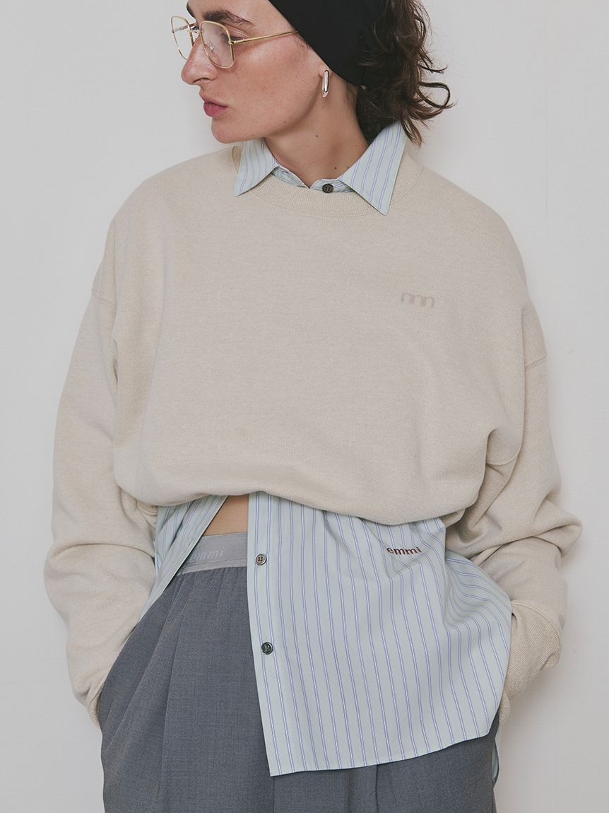 ラメ裏毛クロップドプルオーバー(スウェット/パーカー)｜トップス