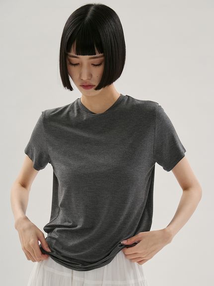 エミ　2wayスラブ天竺カットソー レディース　emmi 2点セット ONLINE限定カラーあり】2wayスラブ天竺カットソー（Tシャツ/カットソー