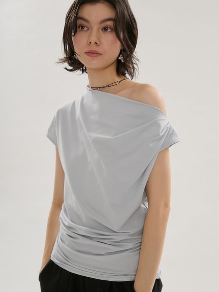 新品タグ付き★EMMI エミタイプライターノースリーブフレア　ブラウス白 emmi エミ emmi emmi atelier ベルスリーブシャツ レディース 秋 冬