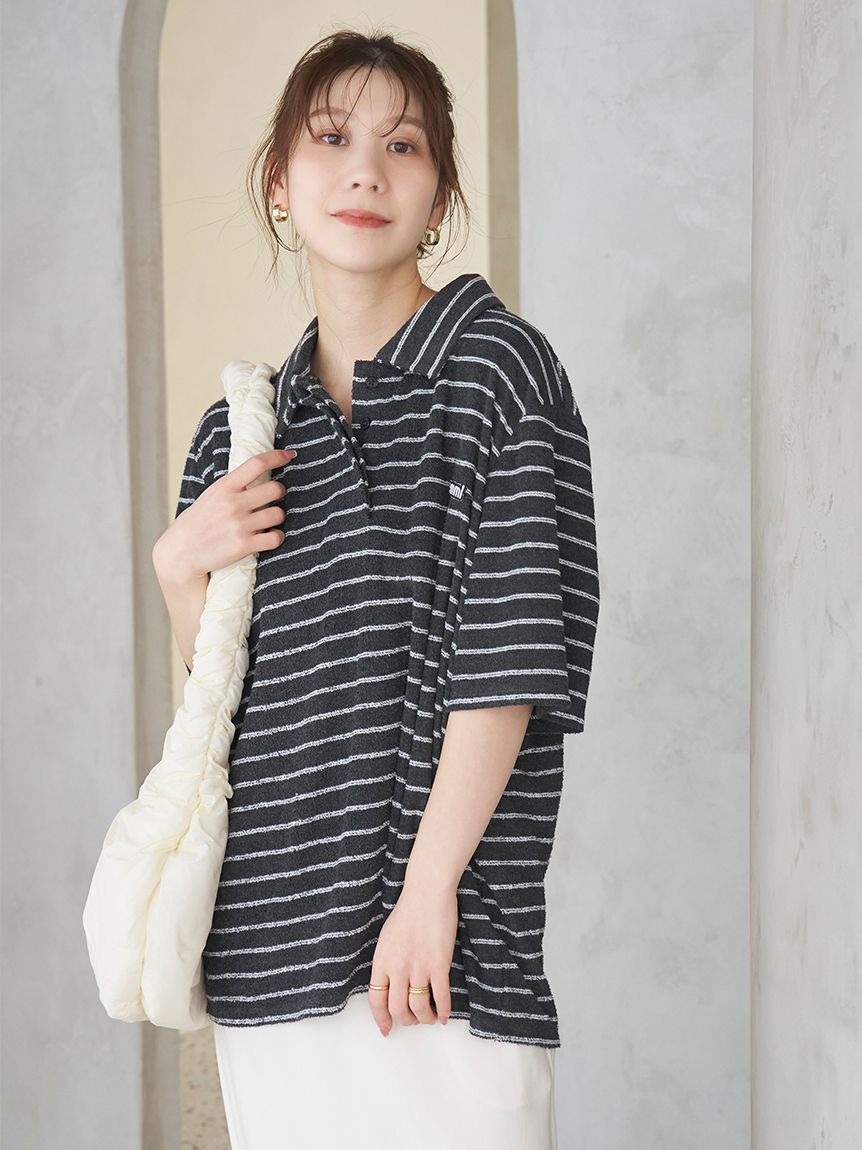 emmiロゴニットポロトップス emmiロゴパイルポロトップス【セットアップ対応】(Tシャツ/カットソー