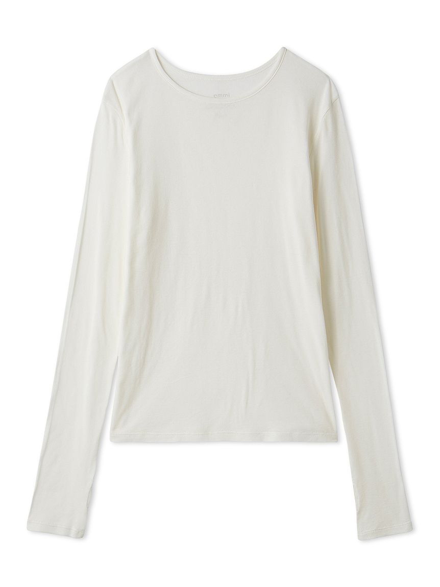 未使用 デッドストック Goouch クルーネック シルク カットソー　L emmi×Plax(TM)】クルーネックカットソー(Tシャツ・カットソー)｜TOPS