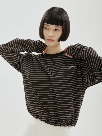 emmiロゴクロップドボーダーカットソー(カットソー)｜トップス｜emmi