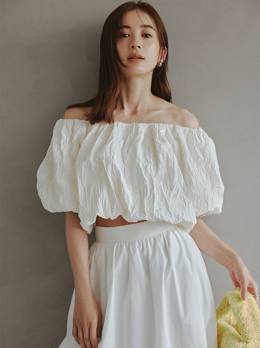 emmi atelier】ワッシャーオフショルブラウス(シャツ・ブラウス 