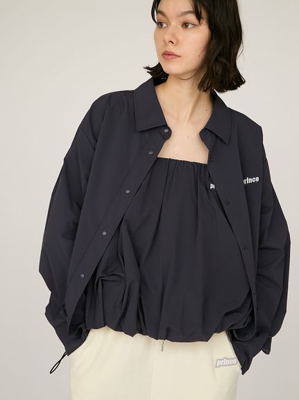 emmi エミ　オーバーサイズデニムシャツ　BLK セール】ビックカフスオーバーサイズデニムシャツ（シャツ
