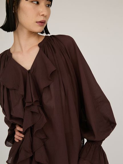 トップス aimiaimi1034 MidiUmi｜【40%OFF】シアーストライプバックギャザーシャツ