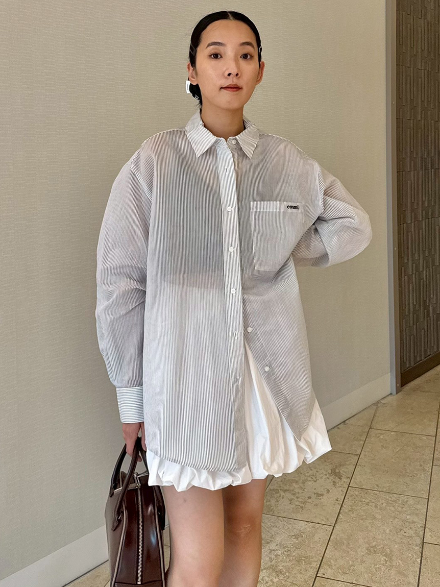 WEB限定カラー】シアーストライプシャツ(シャツ・ブラウス)｜トップス