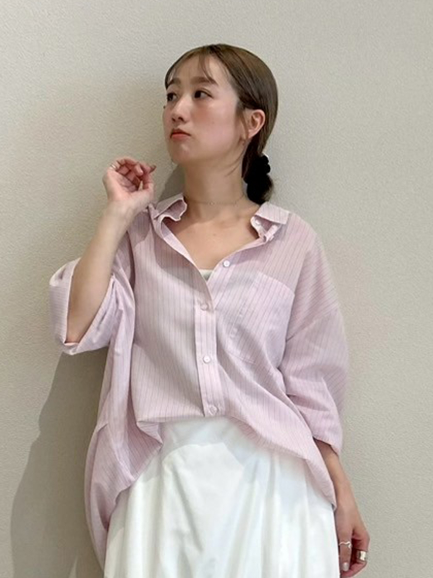 emmi(ストライプシャツ) エミ emmi シアーストライプシャツ （WHT） -ファッション通販