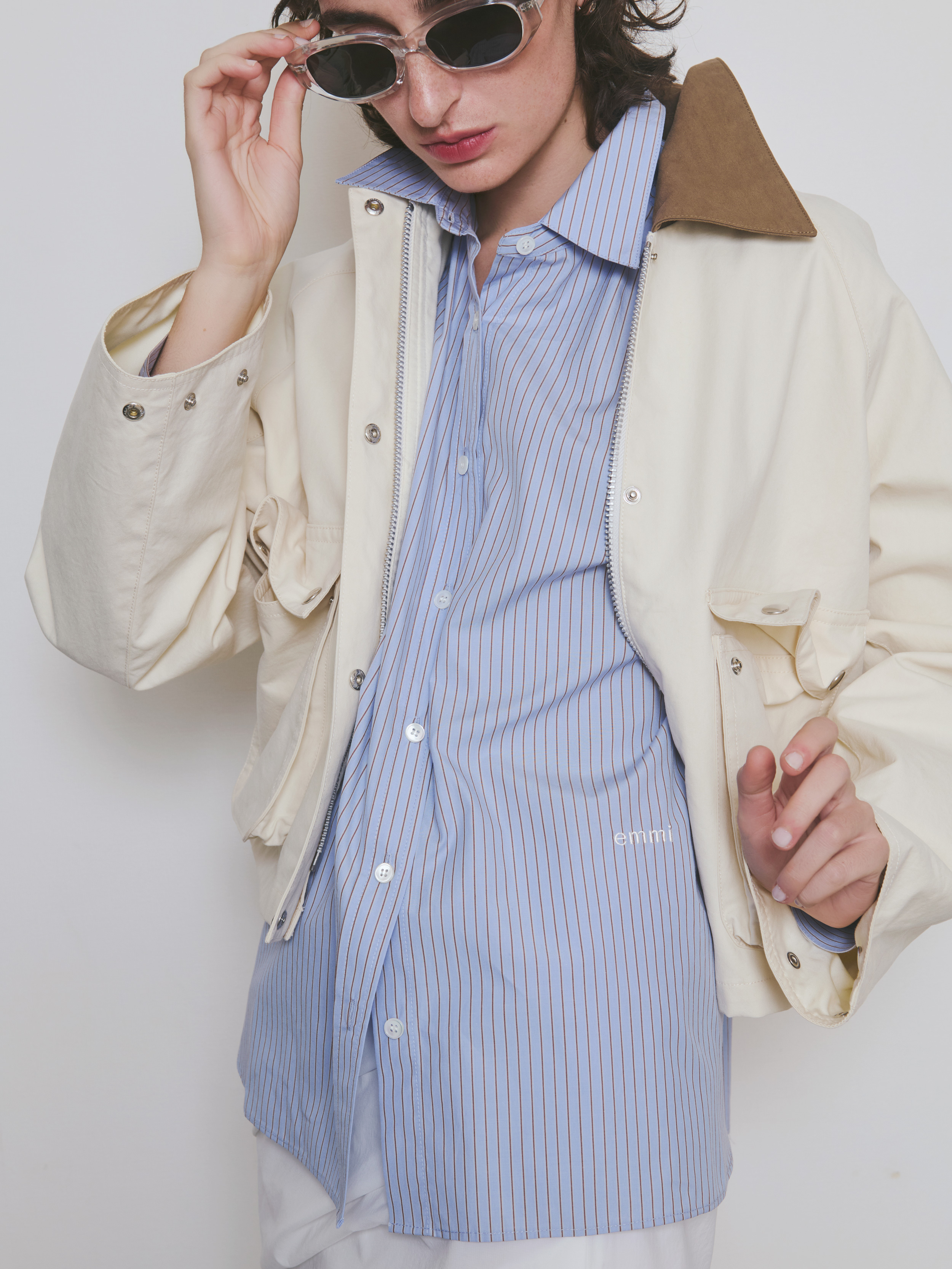 【ONLINE限定カラーあり】ストライプベーシックシャツ