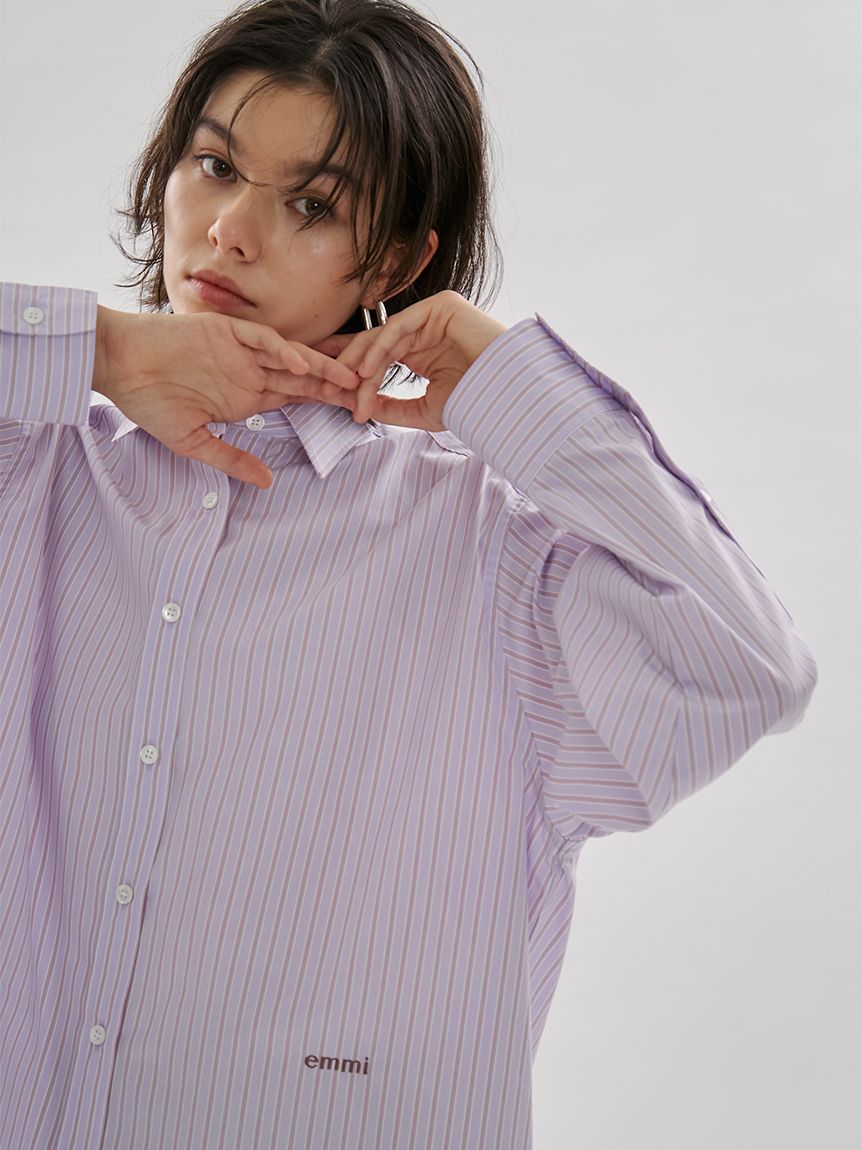 ONLINE限定カラーあり】ストライプベーシックシャツ(シャツ・ブラウス