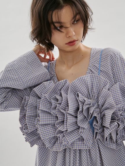フリルアシンメトリーカットソー(Tシャツ/カットソー)｜トップス｜emmi