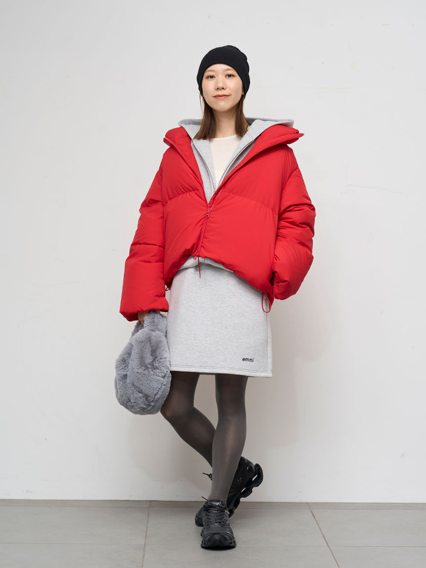 emmi ブラック ダウンジャケット クロップドフォルムダウンコート(ジャケット)｜アウター｜emmi