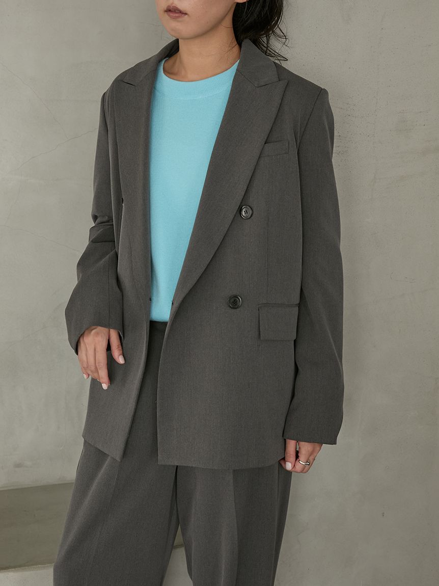 セットアップ対応】ダブルブレストテーラードジャケット