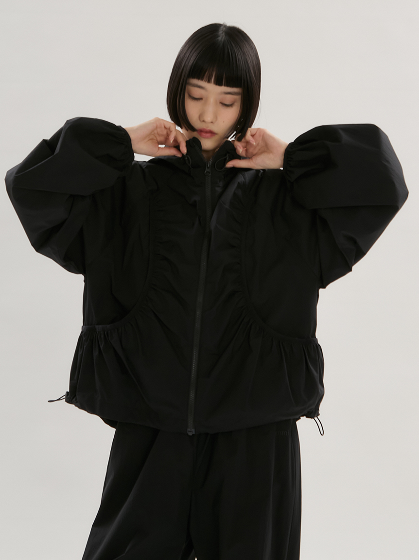 ナイロンブルゾンJK黒pompom様 ドロストナイロンブルゾン/撥水【セットアップ対応】(ブルゾン